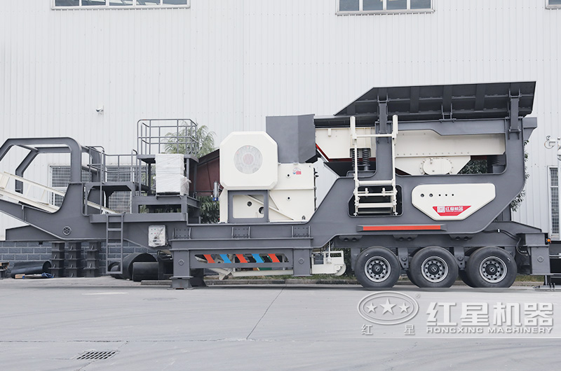 車載移動碎石機：移動顎破機，石頭一段粗碎加工